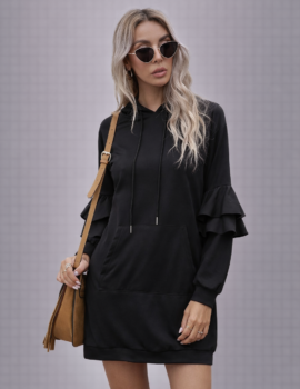 Ruffled Hooded Dress
