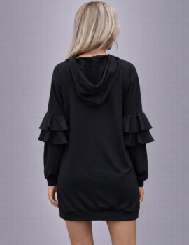 Ruffled Hooded Dress
