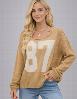 Graphic Knit Number Sweater
