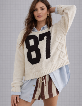 Graphic Knit Number Sweater