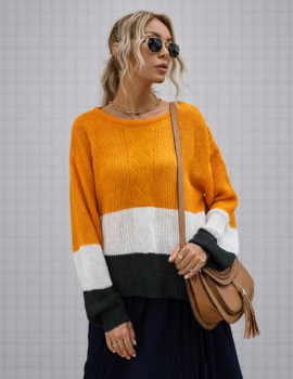 Color-Block Loose Knit Sweater