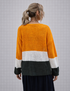 Color-Block Loose Knit Sweater