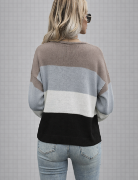 Soft Color Block Knit Sweater