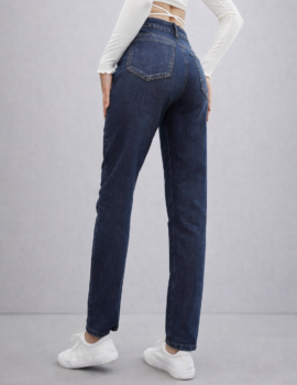 High-Waist Five Button Slim Fit Jeans