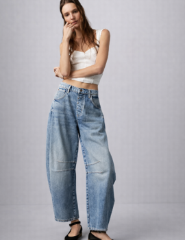 Elastic Loose Wide Leg Denim Pants