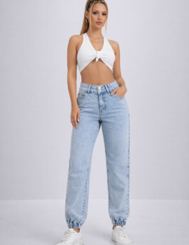 High Waist Jeans with Pockets